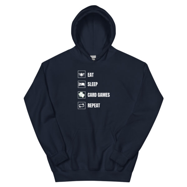 Eat Sleep Card Games Repeat TCG Unisex Hoodie - Image 3